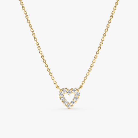 Solid Gold Diamond Heart Necklace (120285)