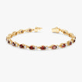 Solid Gold Garnet & Diamond Eternity Bracelet (F91E81)