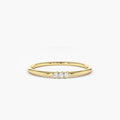 Solid Gold 3 Stone Minimalist Diamond Ring