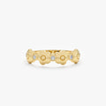 Solid Gold Diamond Daisy Ring