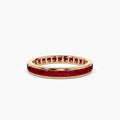 Solid Gold Full Eternity Princess Cut Ruby Ring