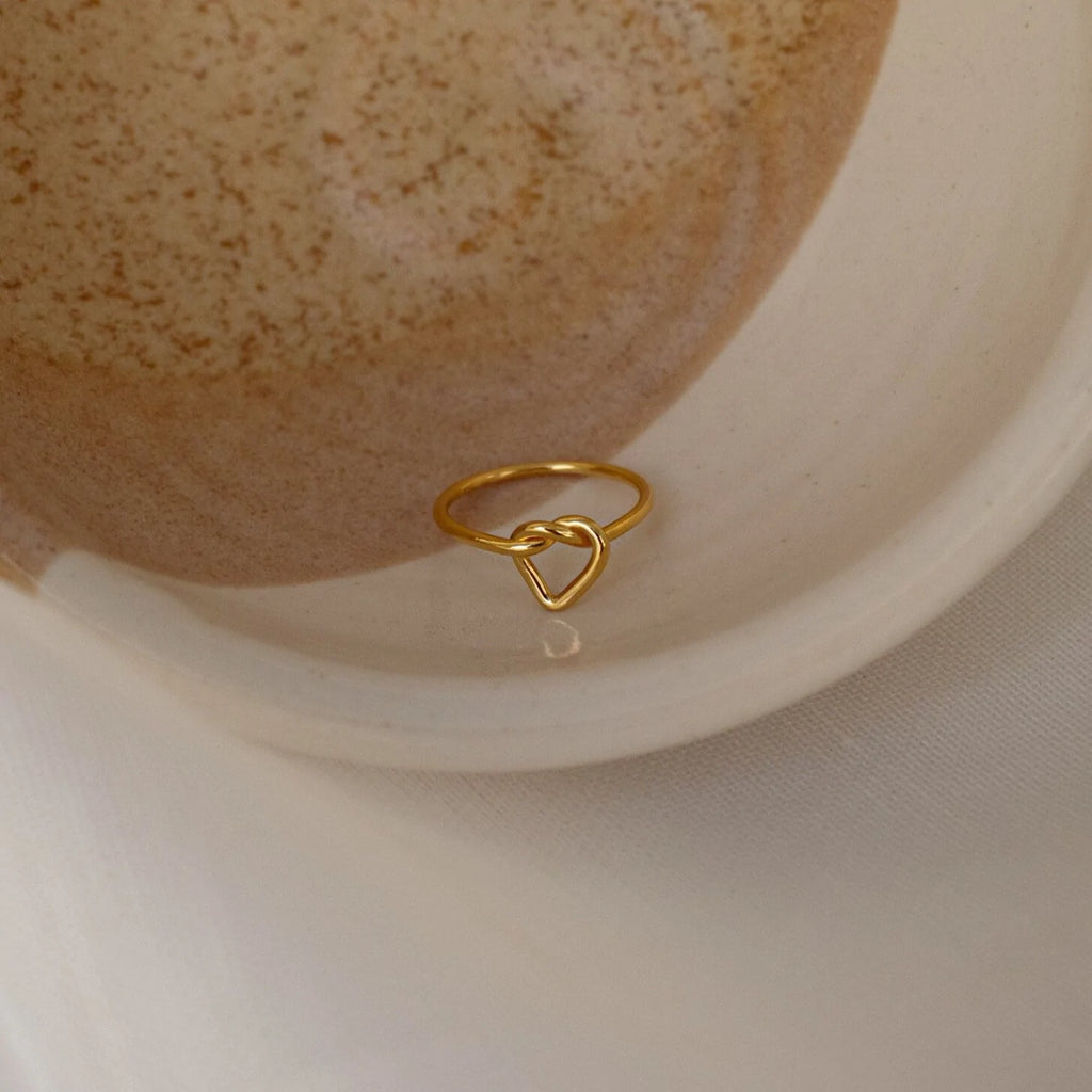 Solid Gold Heart knot Ring