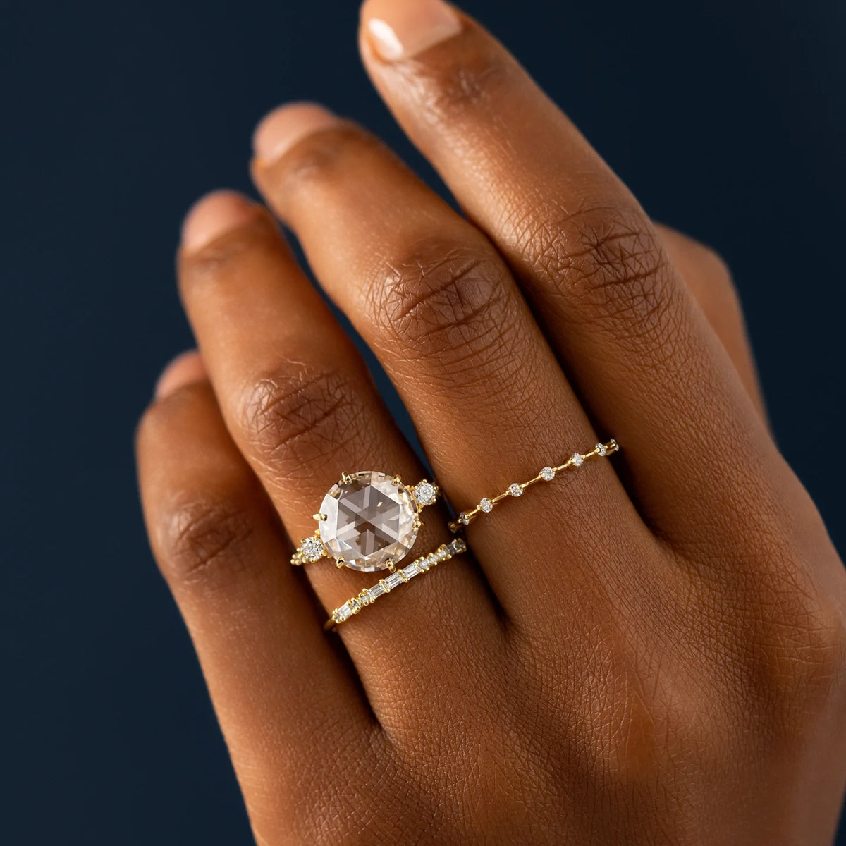 Solid Gold Oval Cut Moissanite Diamond Ring