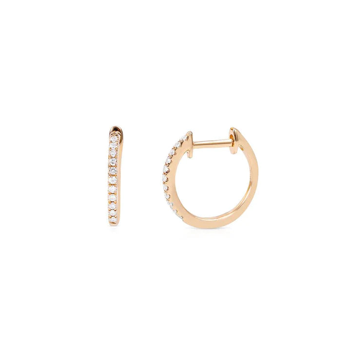 Solid Gold Gigi Single Row Diamond Huggies
