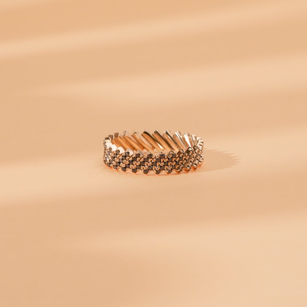 Solid Gold Black Diamond Eternity Ring (99E605)