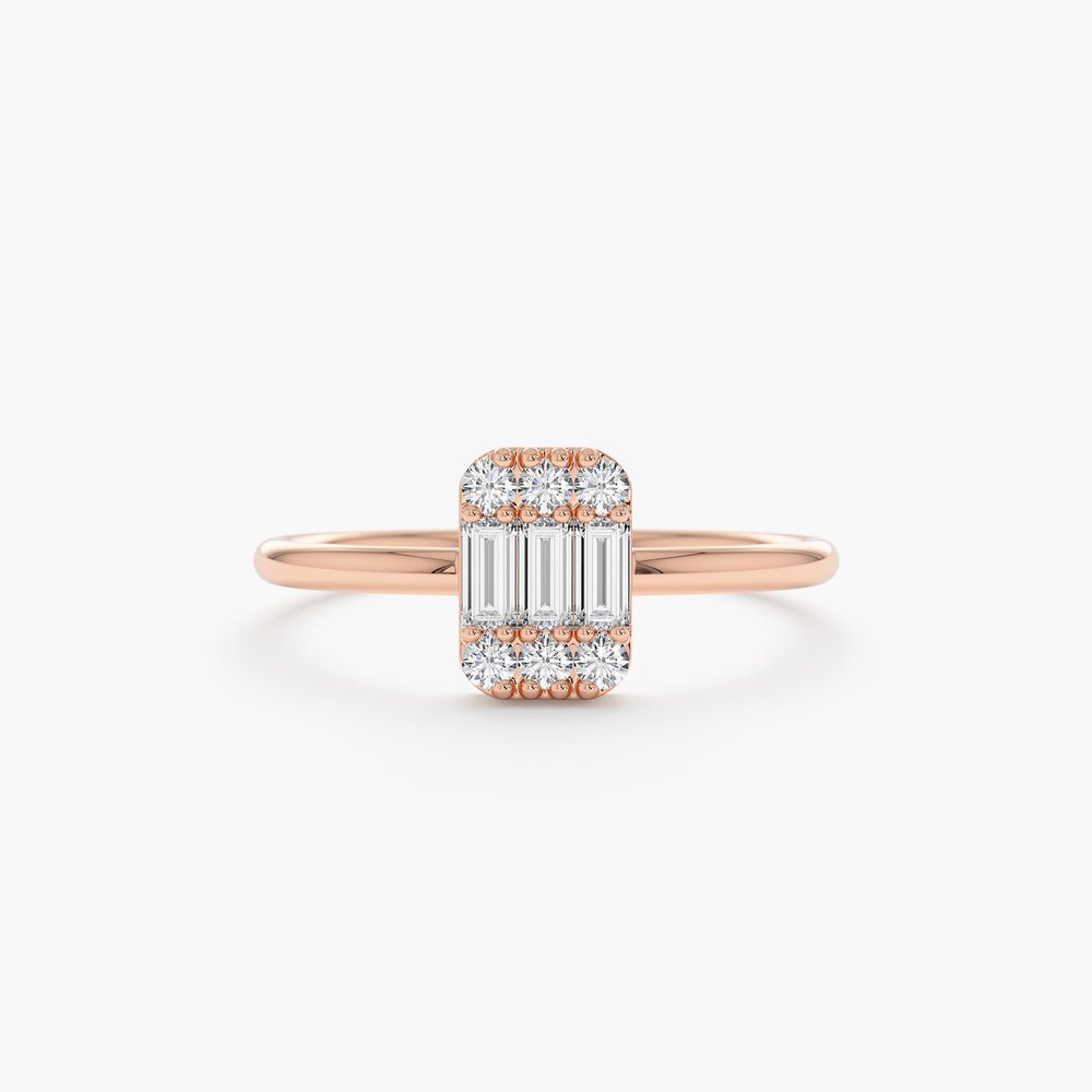 Solid Gold Small Diamond Engagement Ring (D2E5E4)