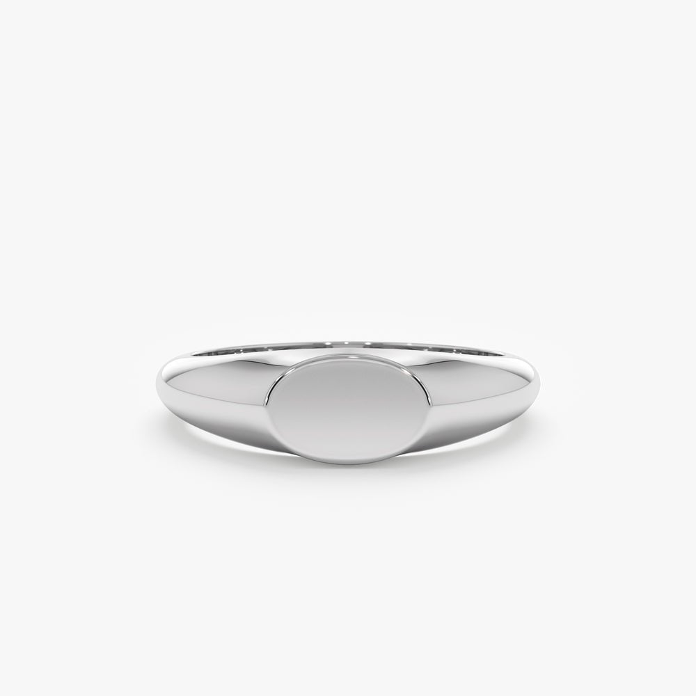 Solid Gold Engravable Oval Signet Ring