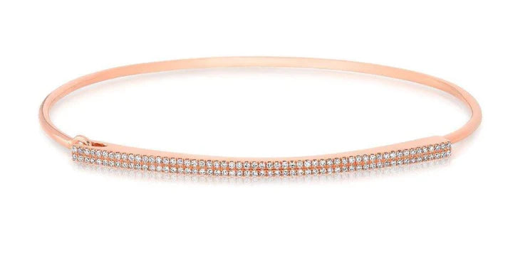Solid Gold Diamond Double Bar Latch Bracelet
