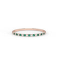 Solid Gold 1.3 MM Emerald & Diamond Band