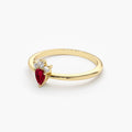 Solid Gold Mini Ruby and Diamond Ring