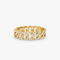 14K Solid Gold Diamond Link Chain Eternity Ring