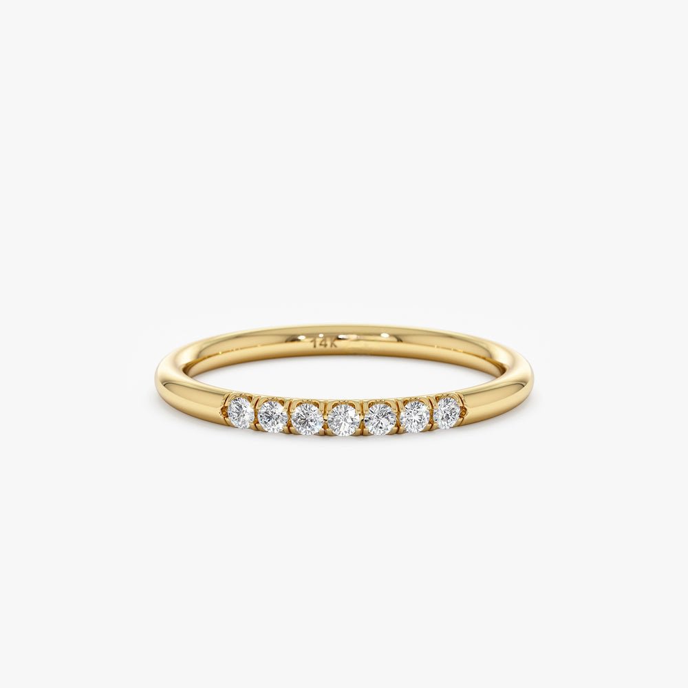 14K Solid Gold Natural Diamond Stacking Ring