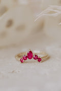 Solid Gold Lily Ruby Tracer Band