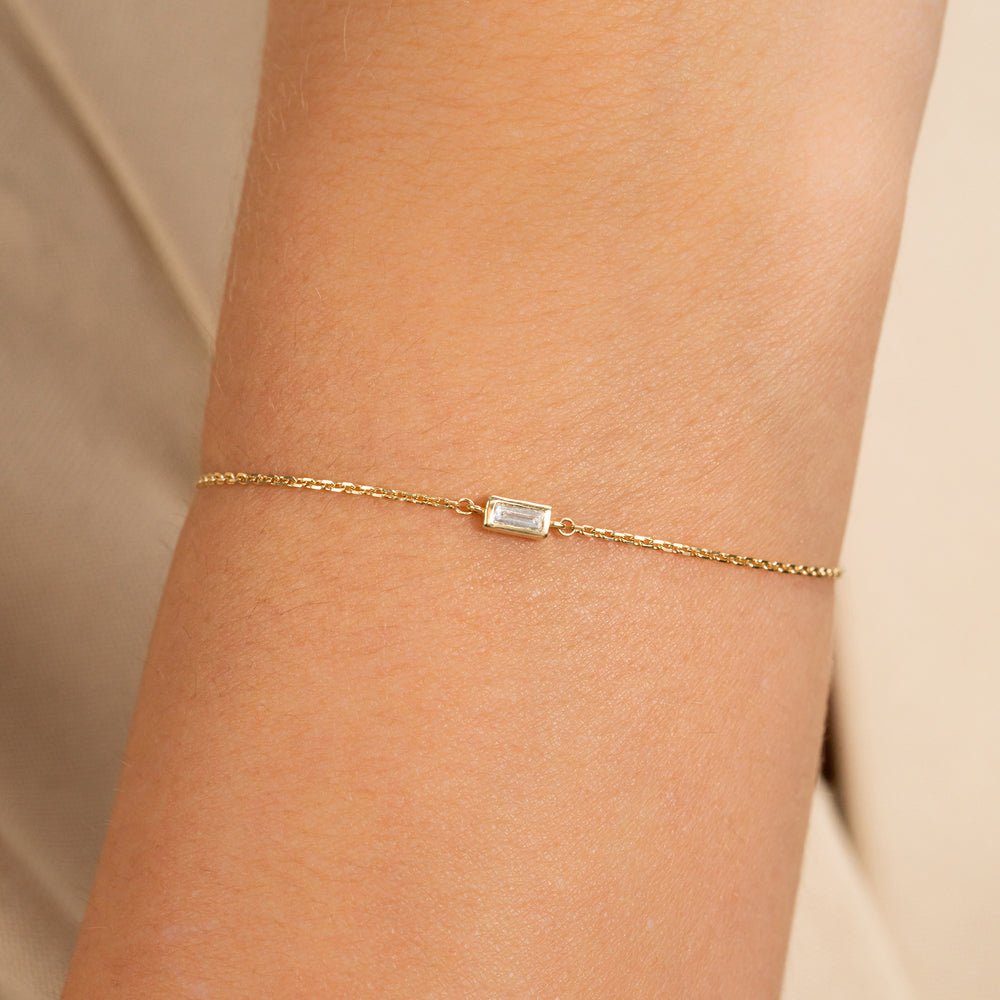 Solid Gold Diamond Birthstone Bracelet