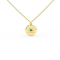 Solid Gold Natural Emerald North Star Necklace