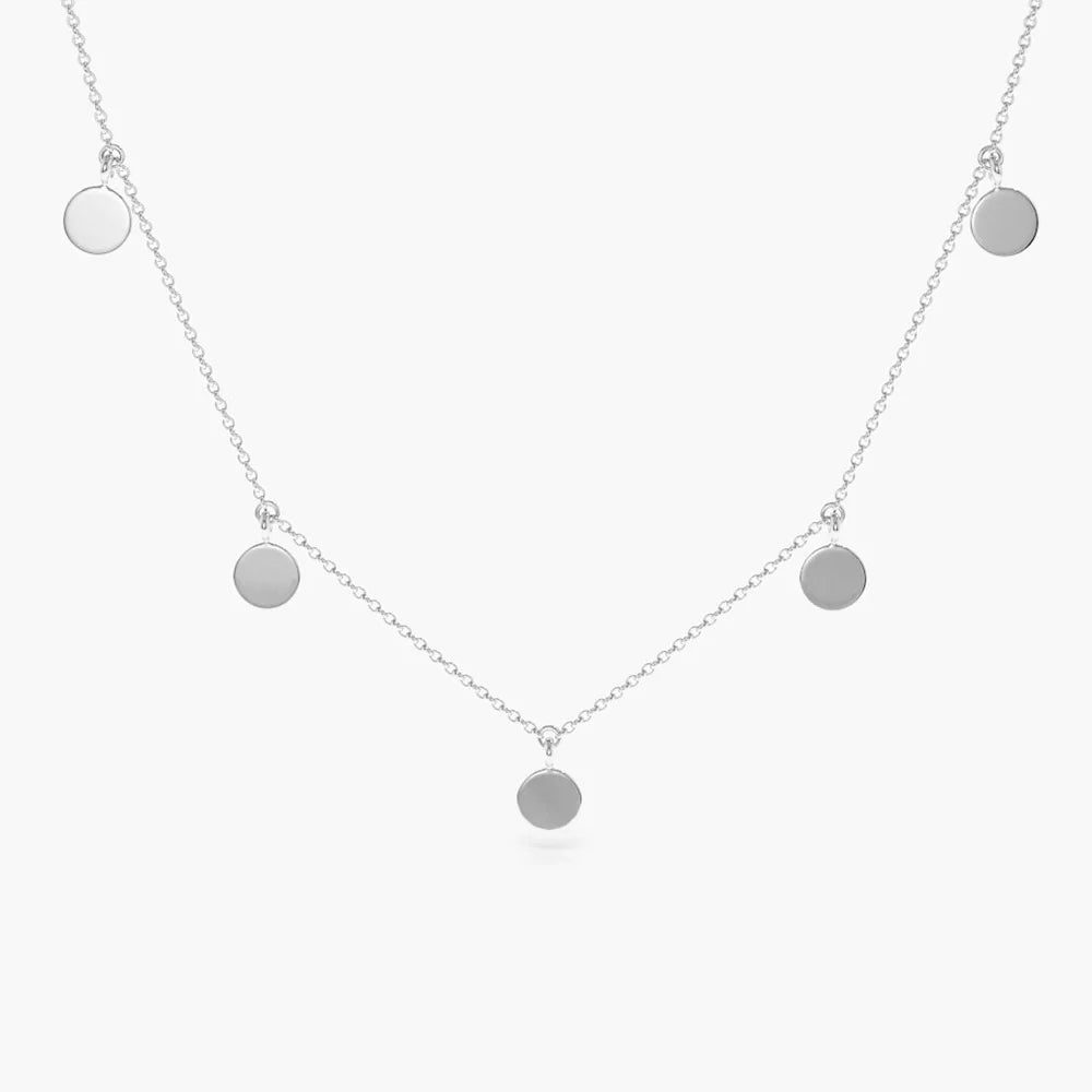 Solid Gold Coin Disc Choker Necklace