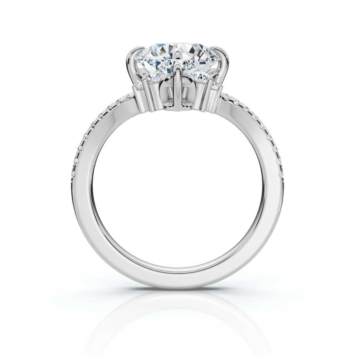 18K Solid Gold 2.5 CT Round Lab Grown Diamond Ring