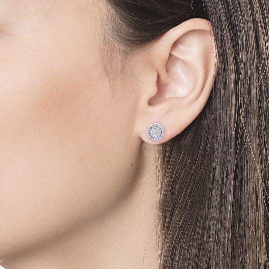 Solid Gold Cluster Diamond Studs (DEC4BE)