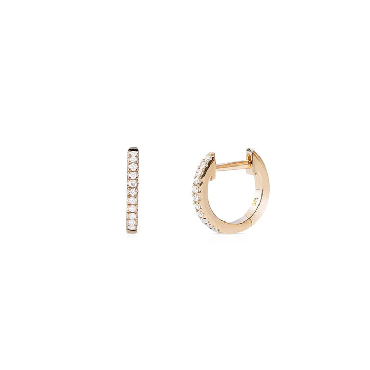 Solid Gold Gigi Single Row Diamond Huggies