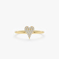 Solid Gold Micro Pave Diamond Heart Ring (A2B7F6)