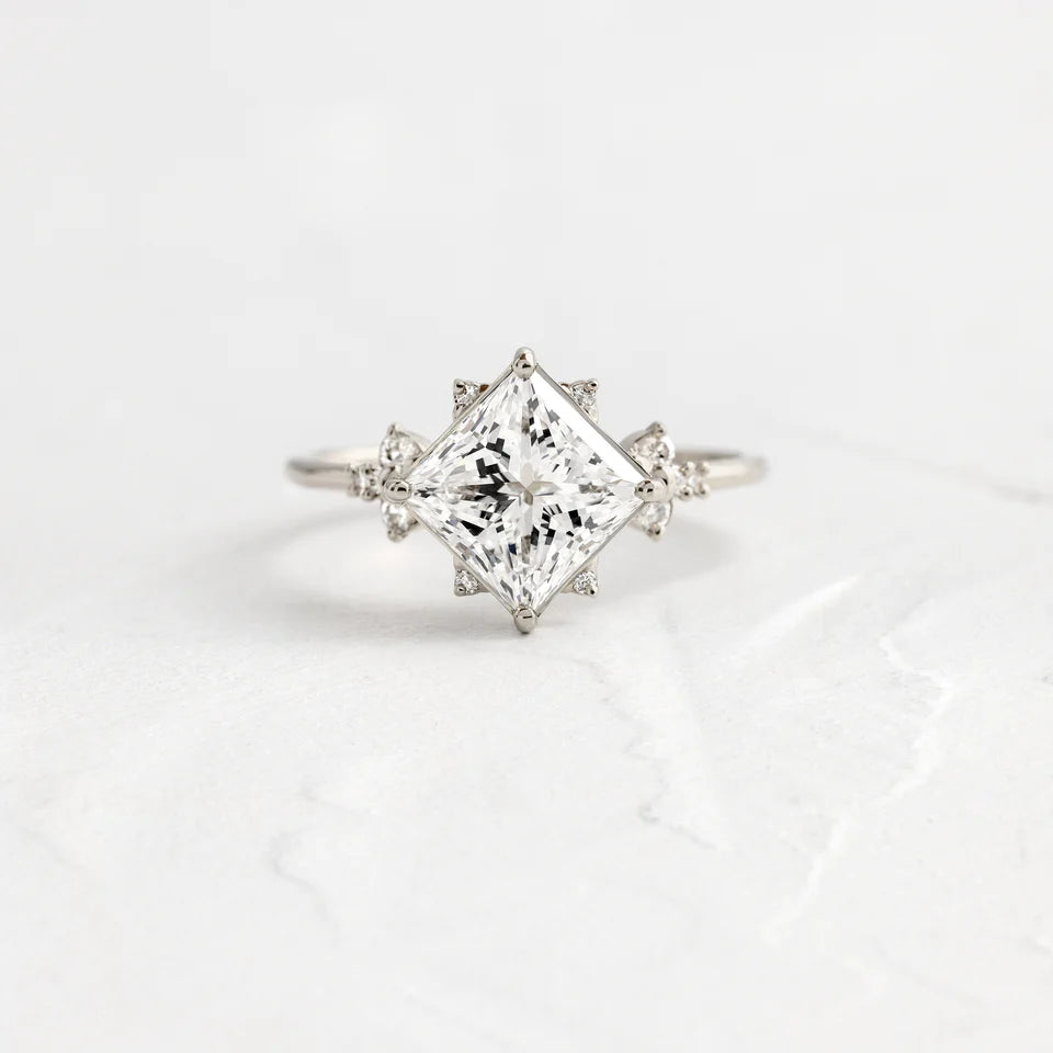 Solid Gold 1.8ct. Princess Cut Lab-Grown Diamond