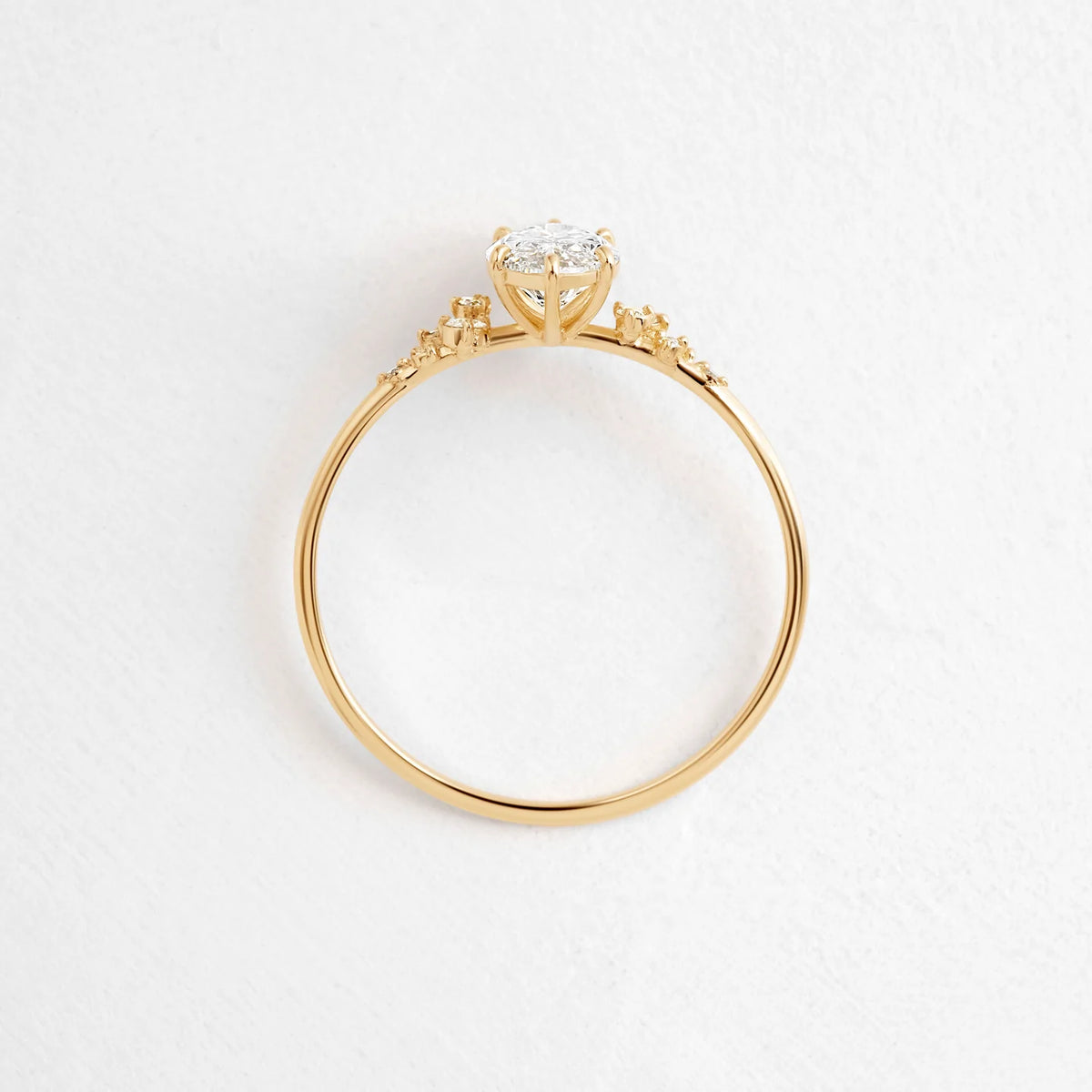 Solid Gold Marquise Cut Lab-Grown Diamond Engagement Ring