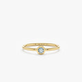 Solid Gold Natural Aquamarine Ring