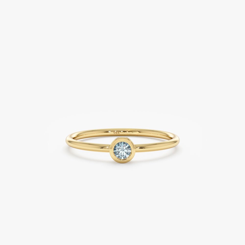 Solid Gold Natural Aquamarine Ring