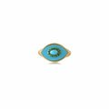 Solid Gold Turquoise Emerald Evil Eye Ring (DC5E01)