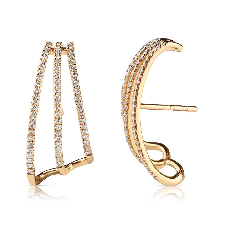 Solid Gold Farrah Diamond Earrings