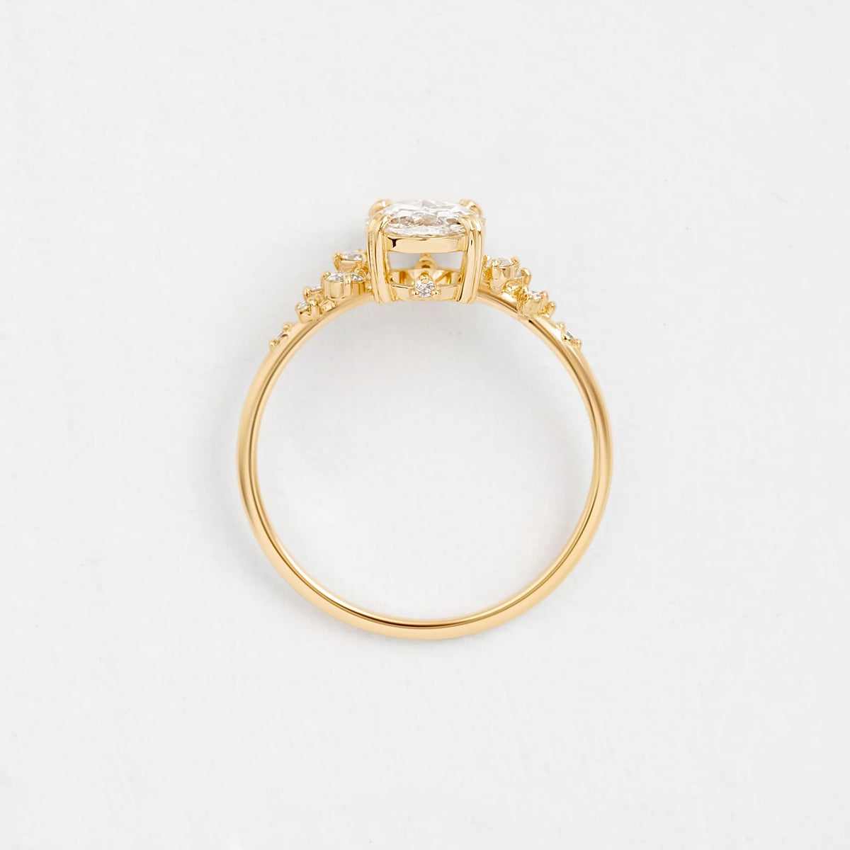 Solid Gold 0.77ct. Rose Cut Oval Diamond Ring (1C848E)