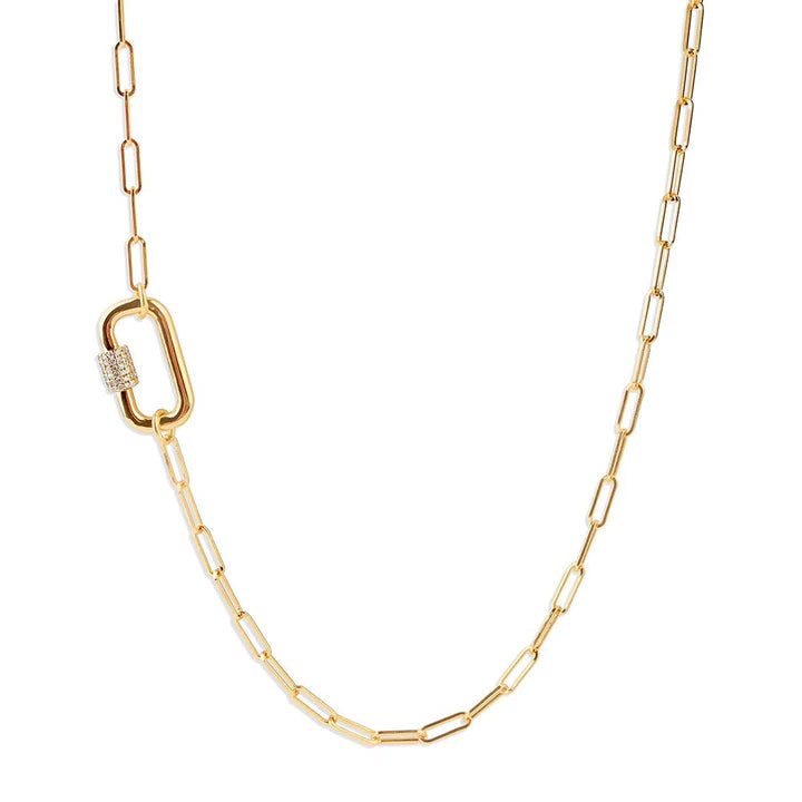 Solid Gold Signature Paperclip Chain with Round Loops