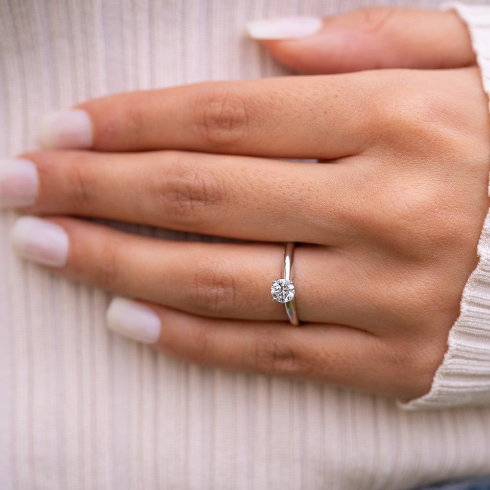 Solid Gold Lab-Created Diamond Classic Solitaire Ring (42630B)
