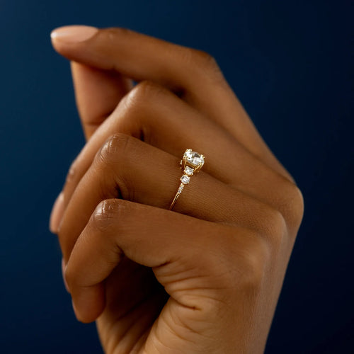 Solid Gold Lab-Grown Diamond Ring | 0.6ct Rose Cut Diamond Ring