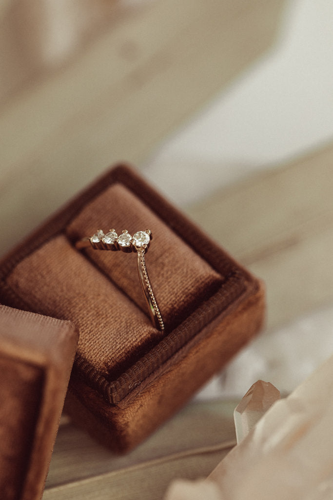 Solid Gold Diamond Stacking Band