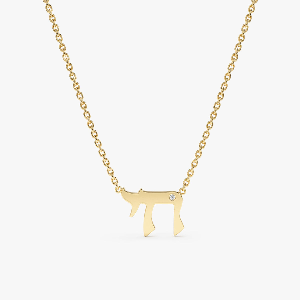 Solid Gold Chain Diamond Necklace
