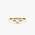 Solid Gold Marquise and Round Diamond Nesting Ring
