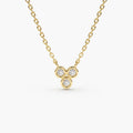 Solid Gold Bezel Set Trio Diamond Necklace