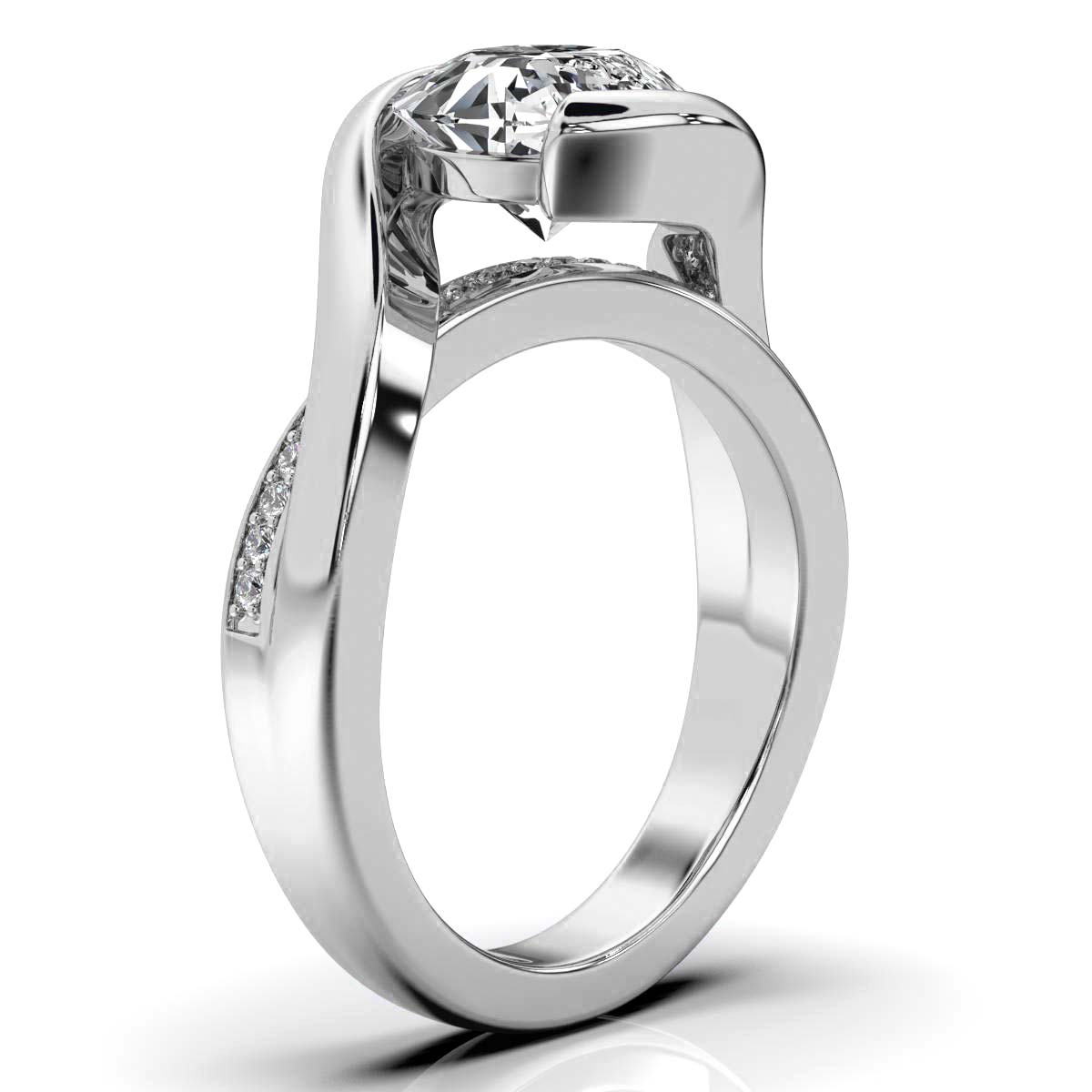 Solid Gold Twisted Vine Lab Grown Diamond Ring