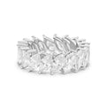 Solid Gold Lab Grown Multi Slanted Marquise Ring