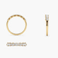 Solid Gold Pear Shaped & Tapered Baguette Diamond Anniversary Ring