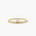 Solid Gold Single Floating Diamond Ring