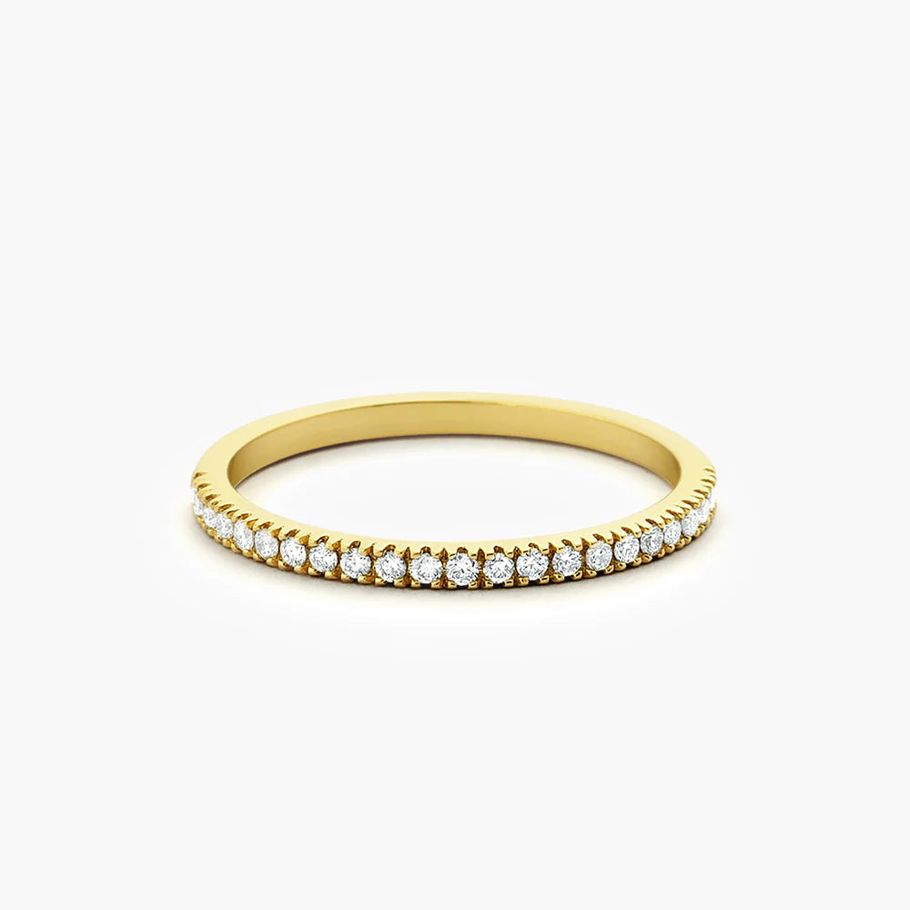 Solid Gold Emerald Art Deco Wedding Band