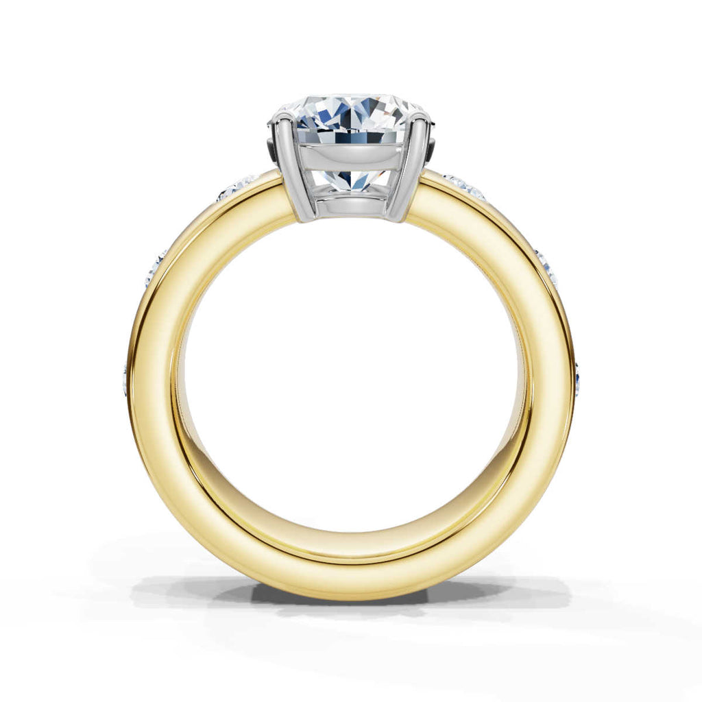 Solid Gold Bazel Set Lab Grown Diamond Engagement Ring