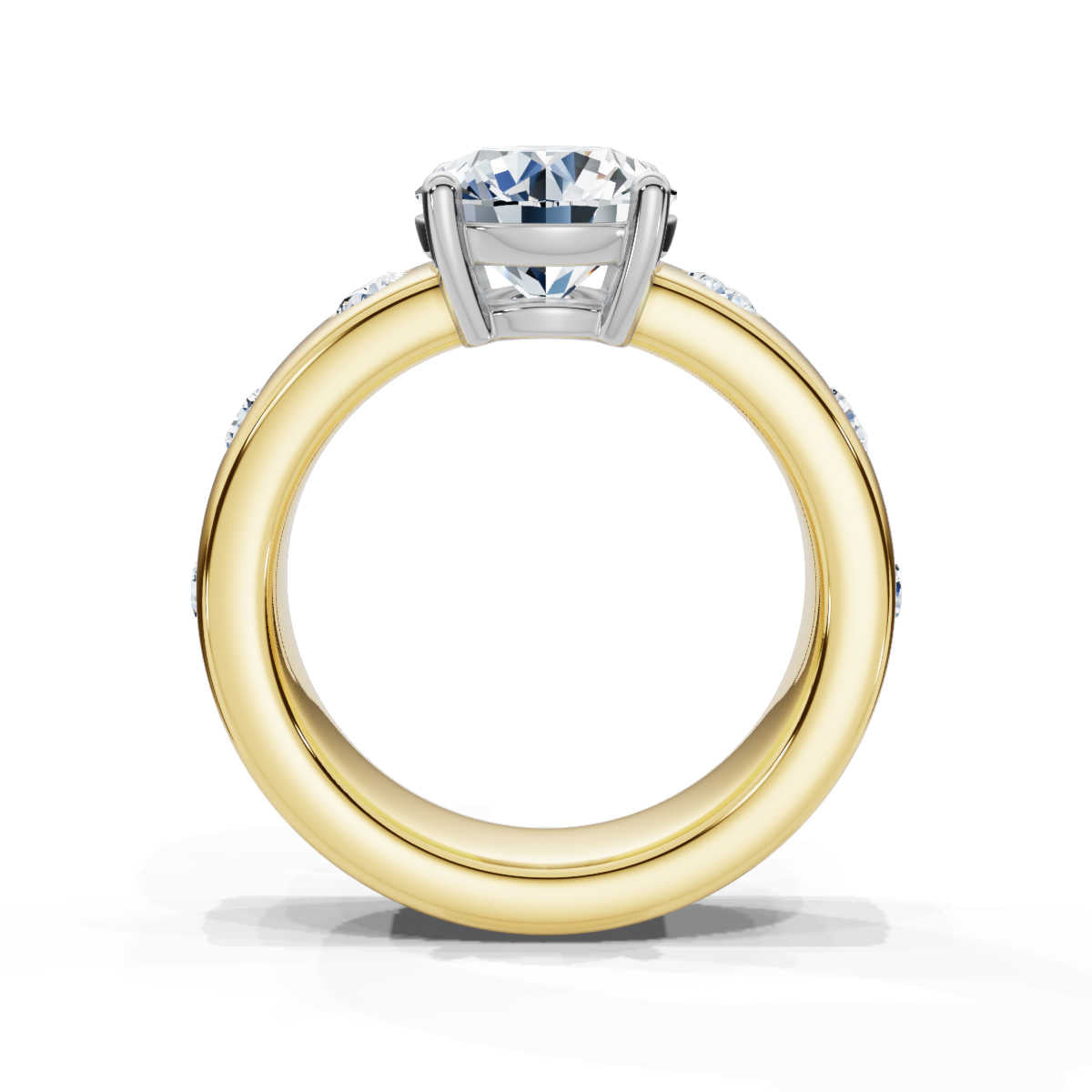 Solid Gold Bazel Set Lab Grown Diamond Engagement Ring