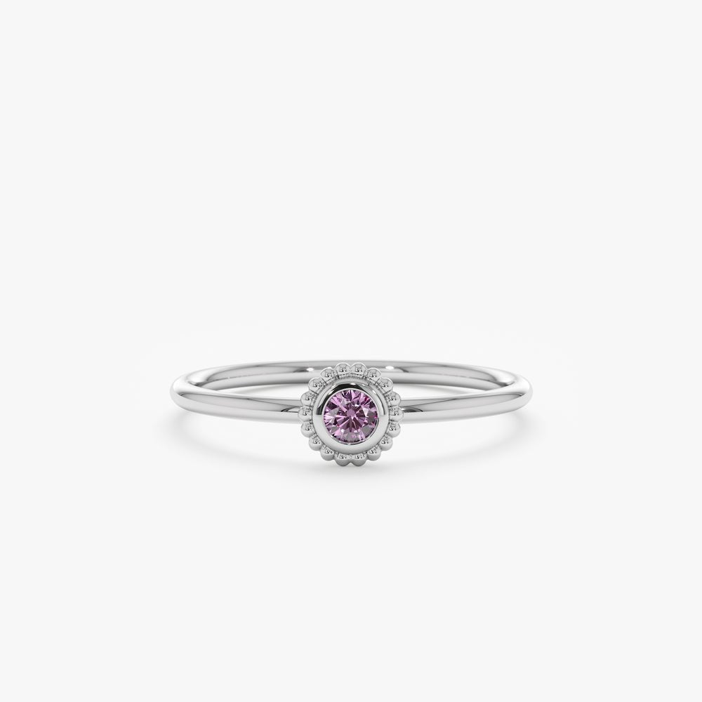 Solid Gold Amethyst Art Deco Ring (A17009)