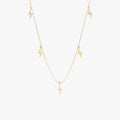 Solid Gold Lightning Bolt Drop Necklace (4EA446)