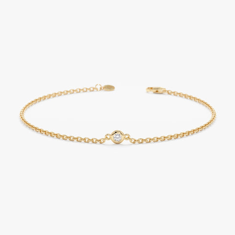 Solid Gold Single Diamond Bracelet