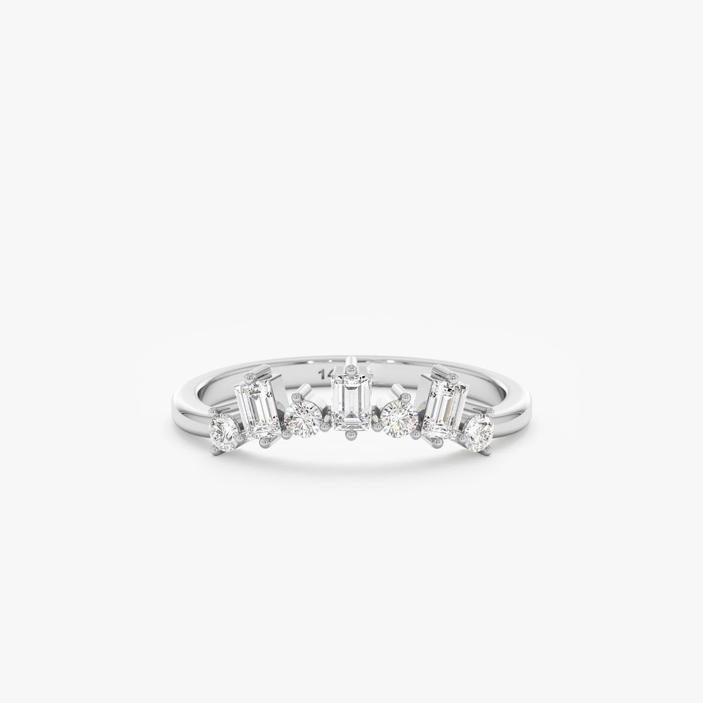 Solid Gold Diamond Curved Nesting Ring (EB072A)
