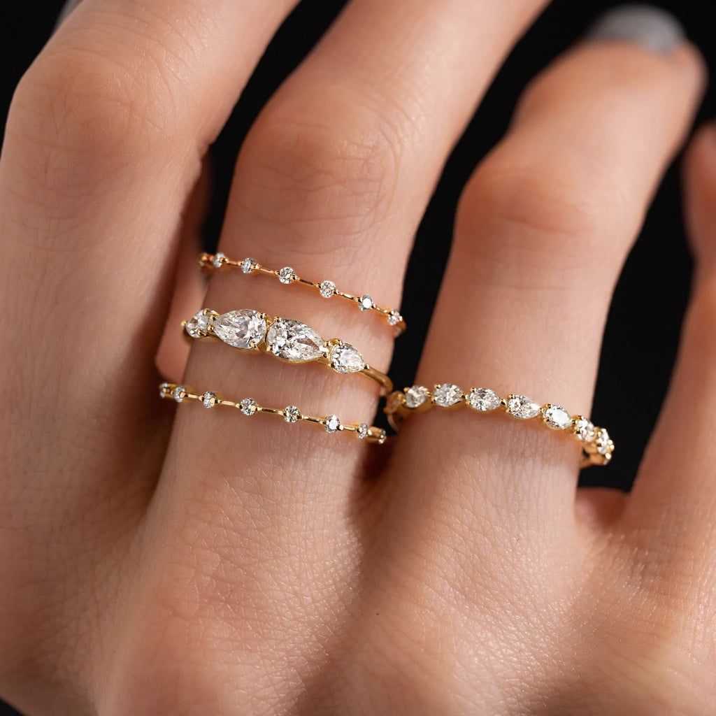 Solid Gold Diamond Counterpart Ring
